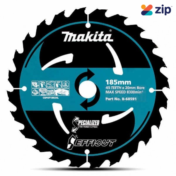 Makita B-68591 - 185mm x 20 x 45T TCT Efficut Saw Blade